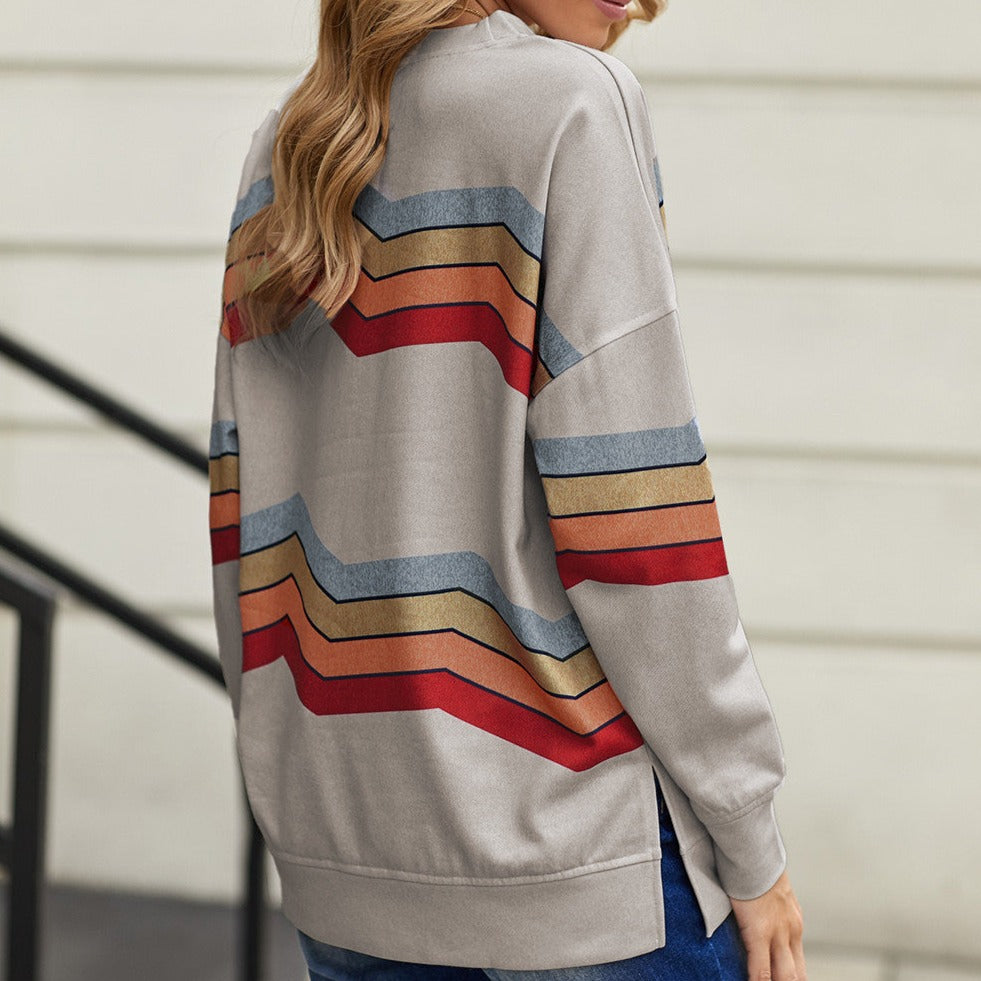 Cool Days Chevron Stripe Pullover Sweatshirt