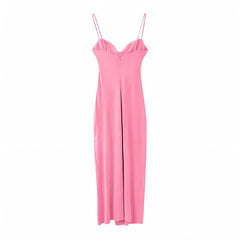 Light Pink Bodycon Ruched Spaghetti Strap Maxi Dress