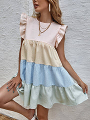 Stylish and Playful: Colorblock Striped Babydoll Dress