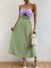 Minty Fresh: Two-Tone Twist Front Tube Dress