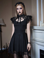 Romantic Goth Lace Patchwork Formal Dress