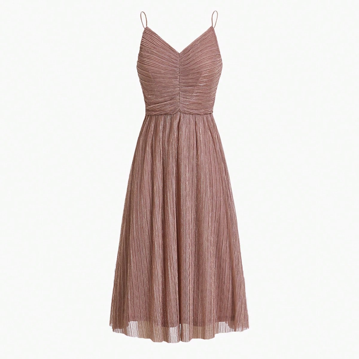 Glamourous Grace: Pleated Overlay Dress