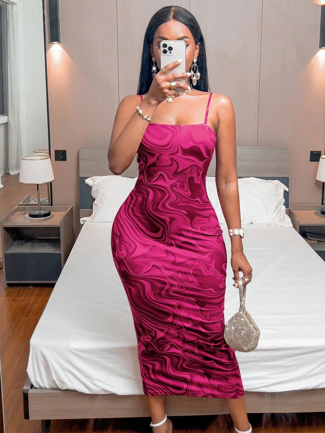 Marble Maven: Slay in Style with this Cami Bodycon Dress
