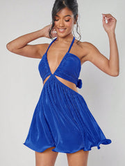 Unleash Your Inner Style Rebel with Haute Ombre Cut-Out Tie Back Pleated Dress