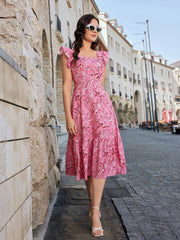 Random Print Ruffle Dress: Effortlessly Chic Style for Summer