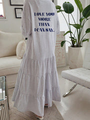 Make a Statement in Style with Long Back Slogan Print Maxi Dress for Women