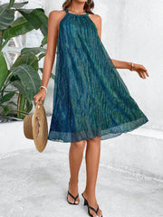 Stylish and Sophisticated: Women's Fine Pleated Halter Neck Dress