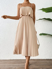 Frenchy Chic: Pleated Woven Cami Dress