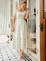 Enchanting Blooms: Women's Embroidered Floral Lace DressA