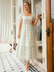 Enchanting Blooms: Women's Embroidered Floral Lace DressA