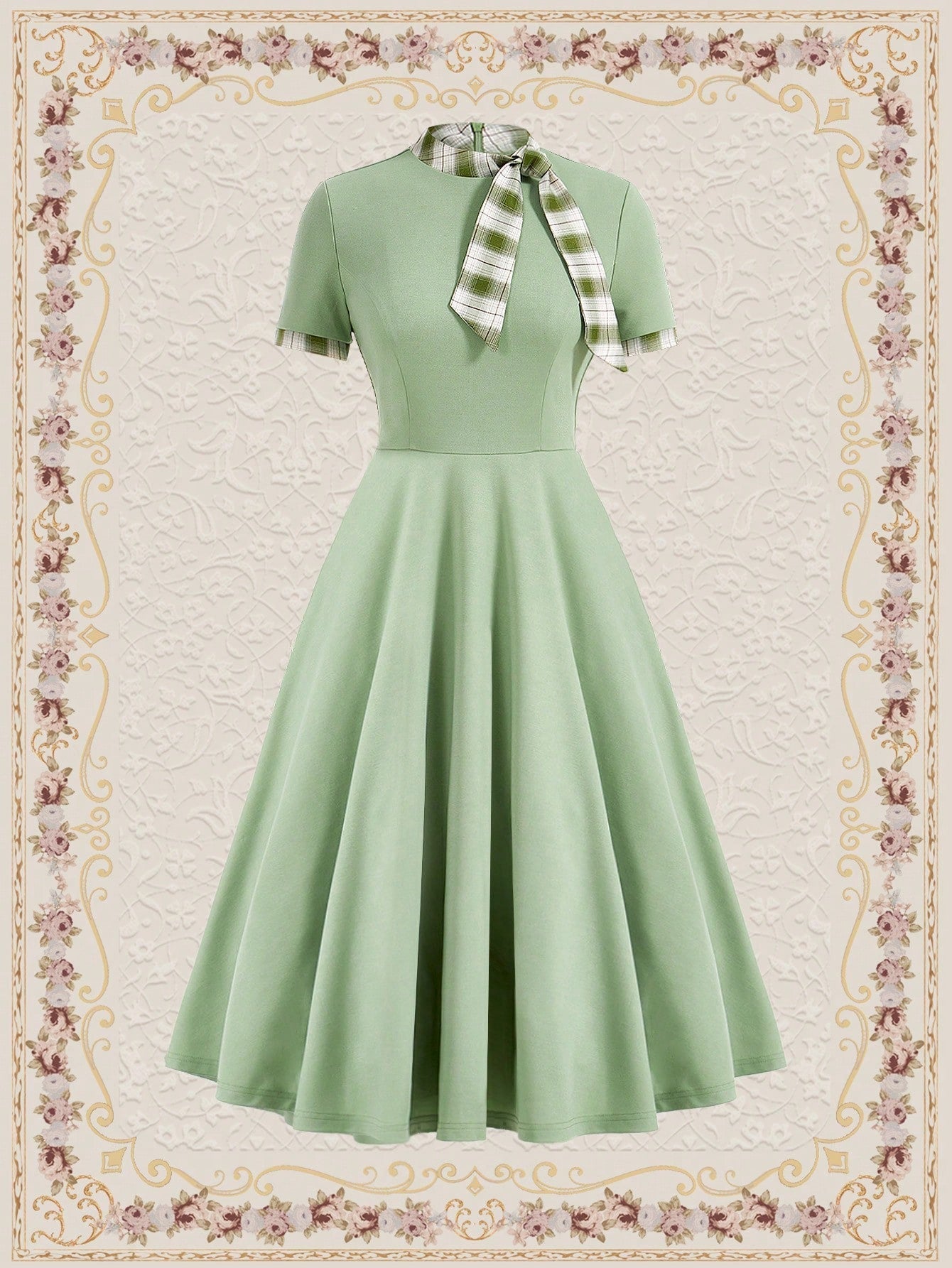 Chic Tie-Neck Short Sleeve Dress: Effortlessly Elegant