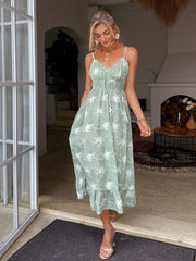 Floral Bliss: Women's Belted Cami Dress - Summer Must-Have!