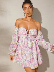 Seashell Sweetheart: Off-Shoulder Dress with Cut-out Detail