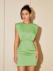 Chic in the City: Women's Summer Solid Color Casual Mini Dress