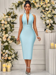 Mint Green Halter Neck Dress: Simple and Sexy Style for Ladies