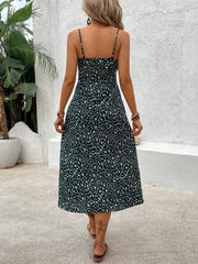 Frenchy Summer Vibes: Floral Print Spaghetti Strap Maxi Dress