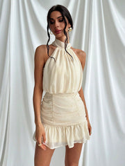 Luxurious Chic: Women's Bandeau Pleated Beach Dress