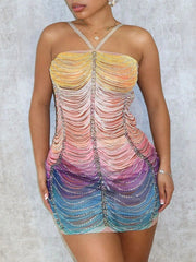 Glamorous Rhinestone Bodycon Party Dress: Sparkle and Shine All Night!