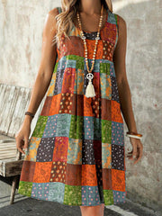 Women's Patchwork Print Tank Dress: Your Go-To Summer Vacation Style