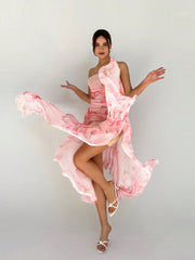 Enchanting Elegance: Women's Floral Print Strapless Slim Dress for Any Occasion