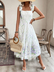 Freshen up Your Wardrobe with the Simple Daily Wear Random Floral Pattern Dress