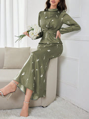 Mint Green Random Printed Summer Dress: Simple Style for Everyday Chic