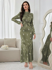 Mint Green Random Printed Summer Dress: Simple Style for Everyday Chic