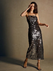 Shine Bright in Style: Elegant Sequined Dress with a Unique Design