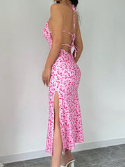 Floral Halter Backless Dress: Your Perfect Summer Vacation Outfit