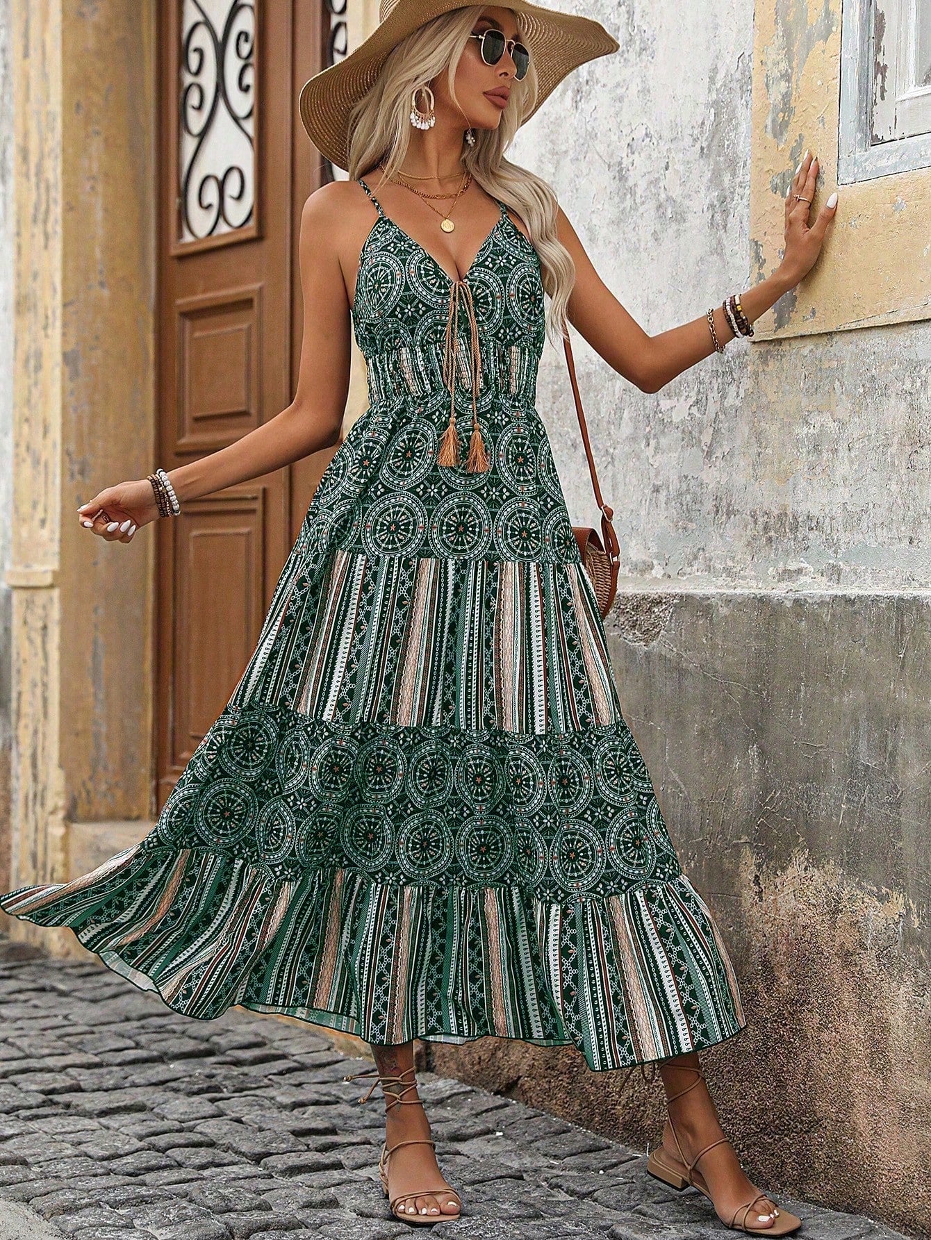 Tropical Vibes V-Neck Sundress: Your Perfect Vacation Companion