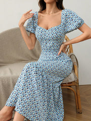 Sparkle and Shine in the Women's Printed Ruffle Hem Holiday Summer Dress