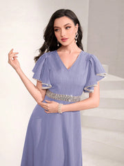 Sparkle and Shine in the Women's Elegant Sequin Frilled Dress for Summer