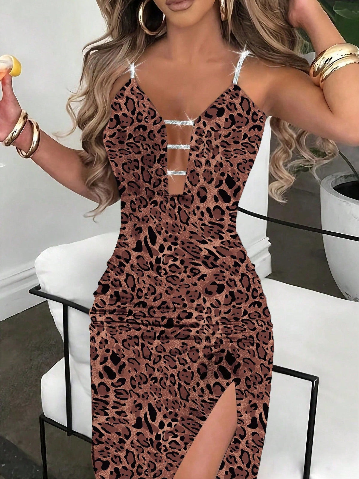 Wild and Free: Summer Leopard Print Spaghetti Strap Dress