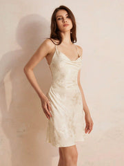 Floral Fantasy: Rosie Summer Draped Neck Backless Dress