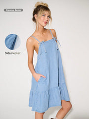 Westfade Perfection: Bow-Detail Denim Summer Mini Dress