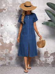 Beachside Bliss: Double Pocket Denim Dress for Resort Getaways