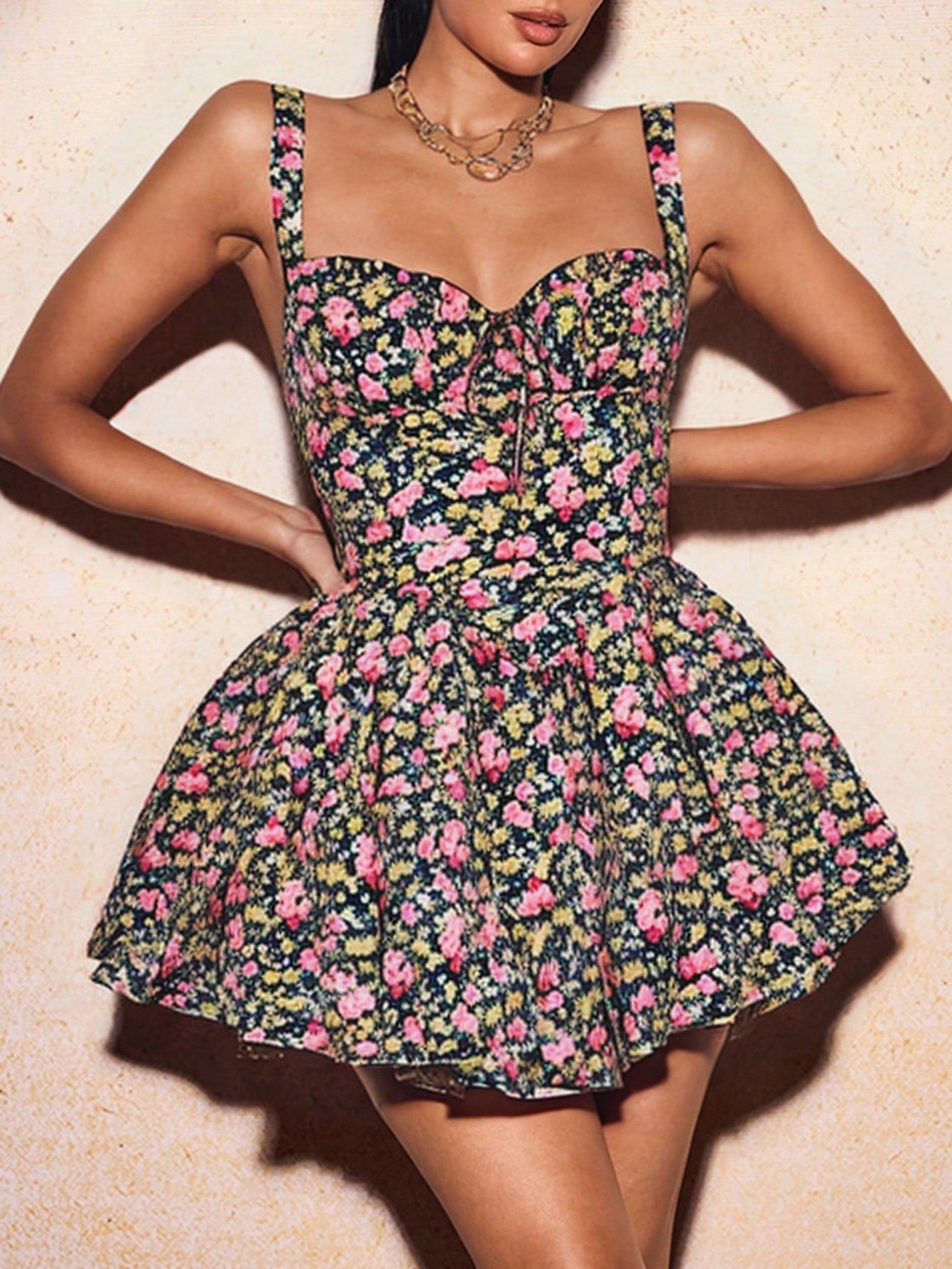 Lovely in the Garden Floral Ruffle Dress â€?Ballet Inspired Style