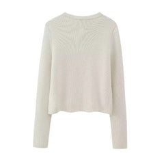 Ivory Knit Gold Button Overcoat Cardigan