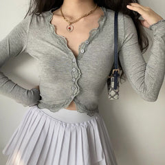 Meredith Lace Button Up Top ~ HANDMADE