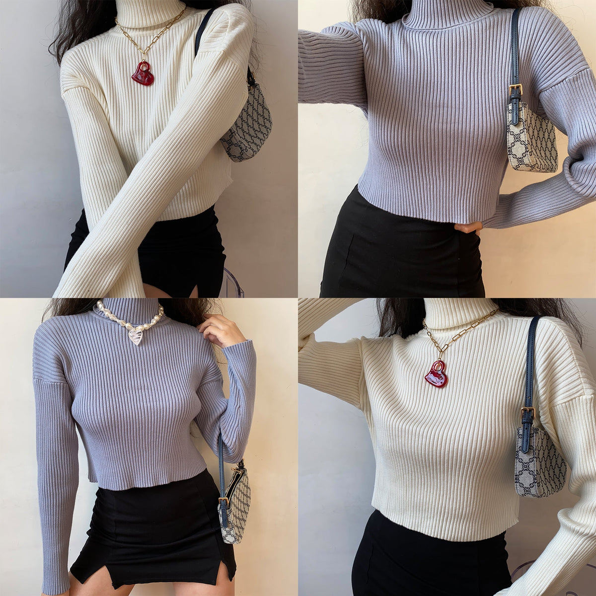 Minimalist Lifestyle Knit Turtleneck Sweater