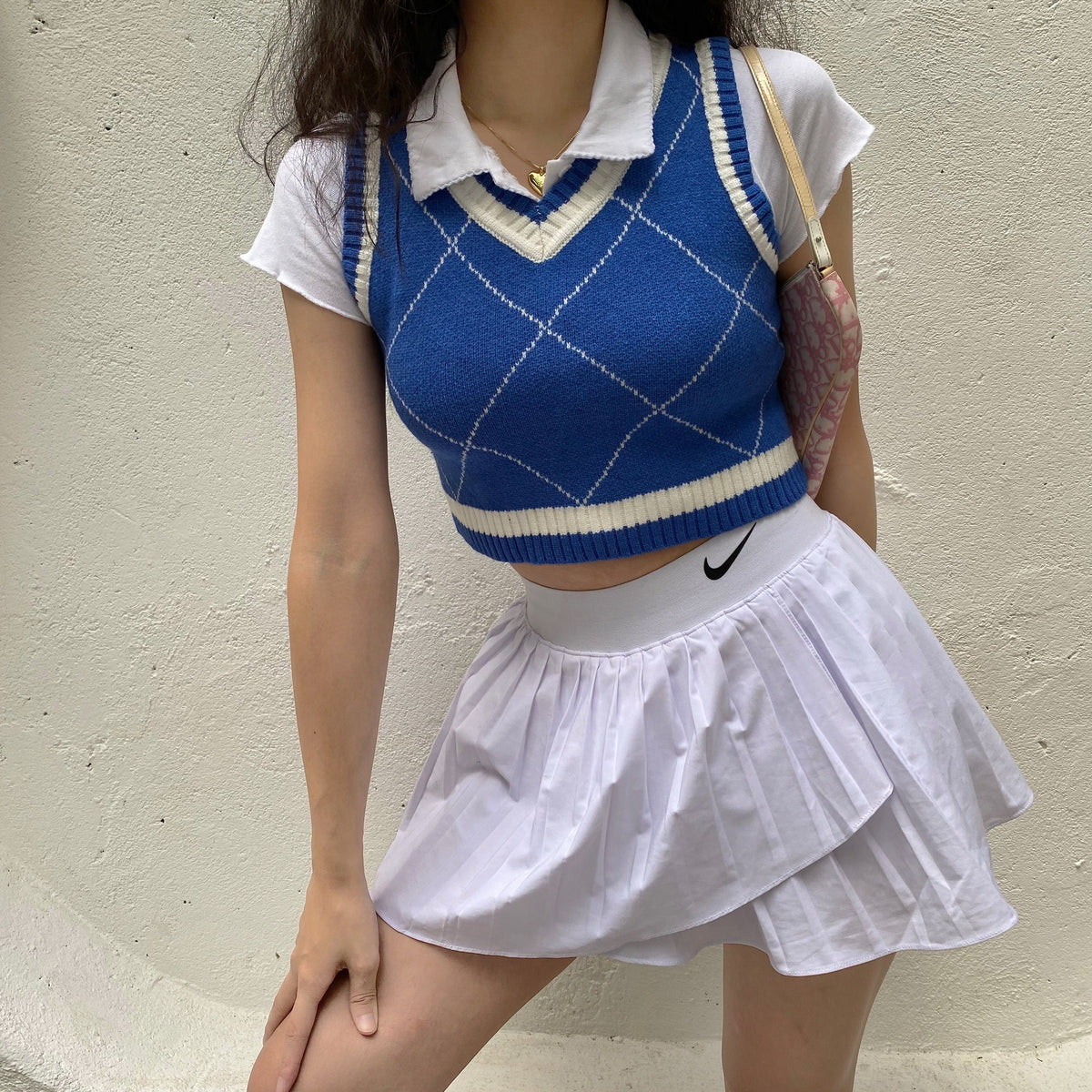 Retro College Gal Knit Vest