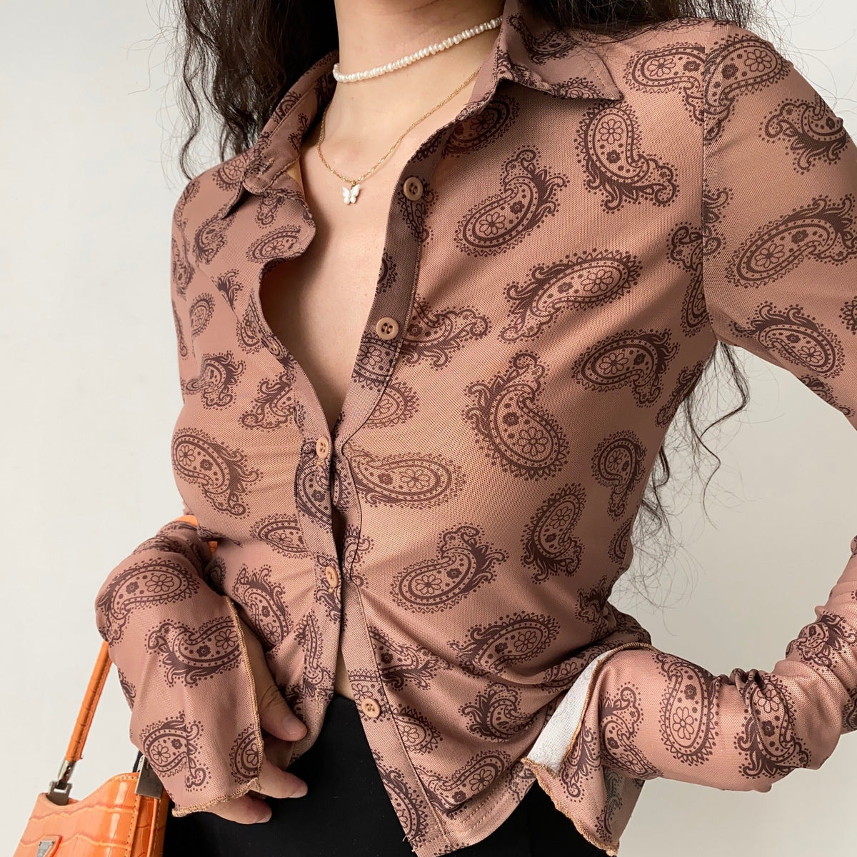 Lucky Paisley Front Button Polo ~ HANDMADE