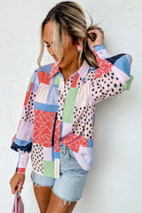Colorful Patchwork Long Sleeve Shirt