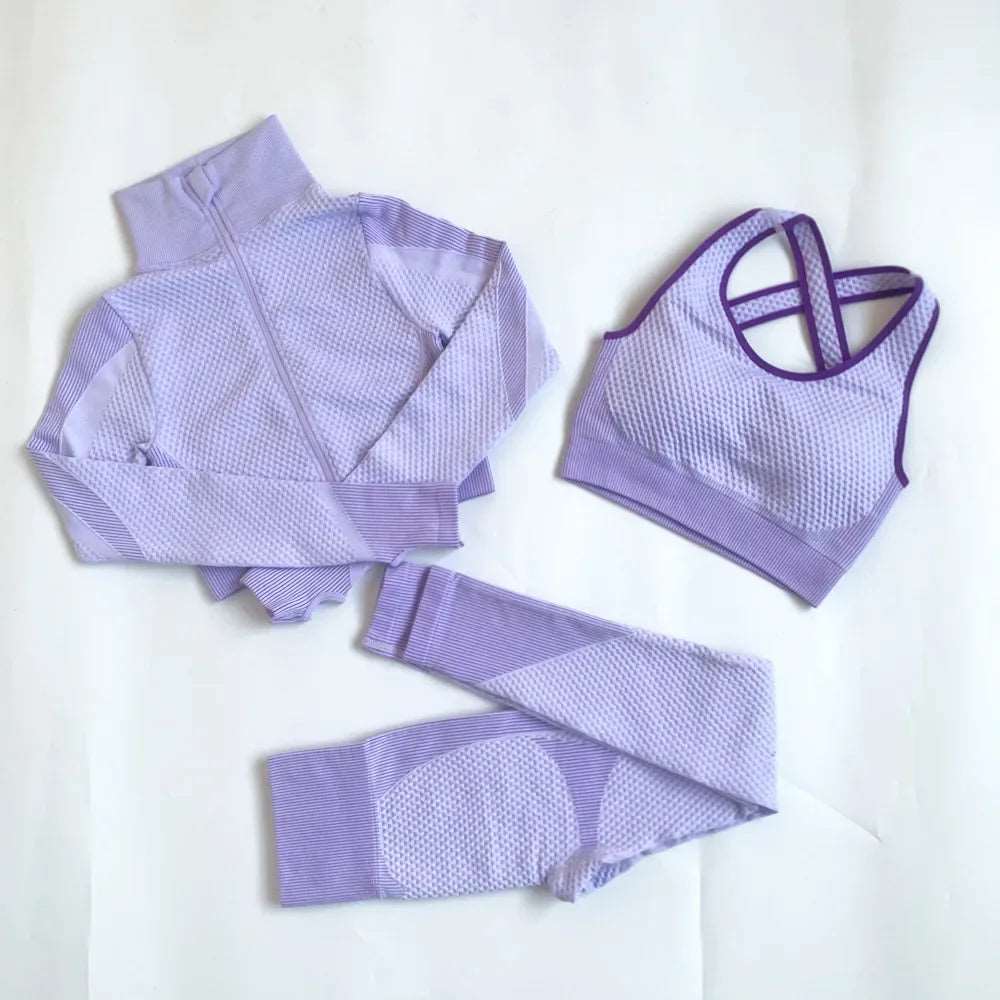 3 PCS Seamless Tracksuit Set