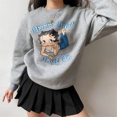 Miss Betty Crewneck ~ HANDMADE // Grey