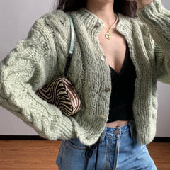Margaret Heavy Cable Knit Cardigan