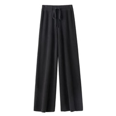 Black Knit Straight Leg Trouser Pants