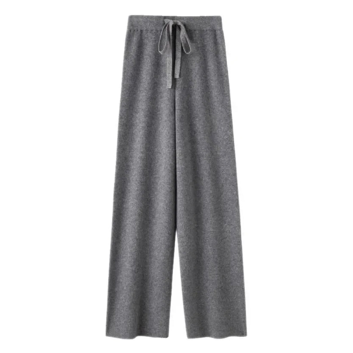 Dark Gray Knit Straight Leg Trouser Pants