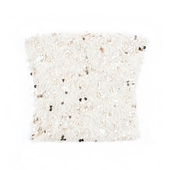 Ivory White Sequined Faux Fur Strapless Slim Fit Tube Top