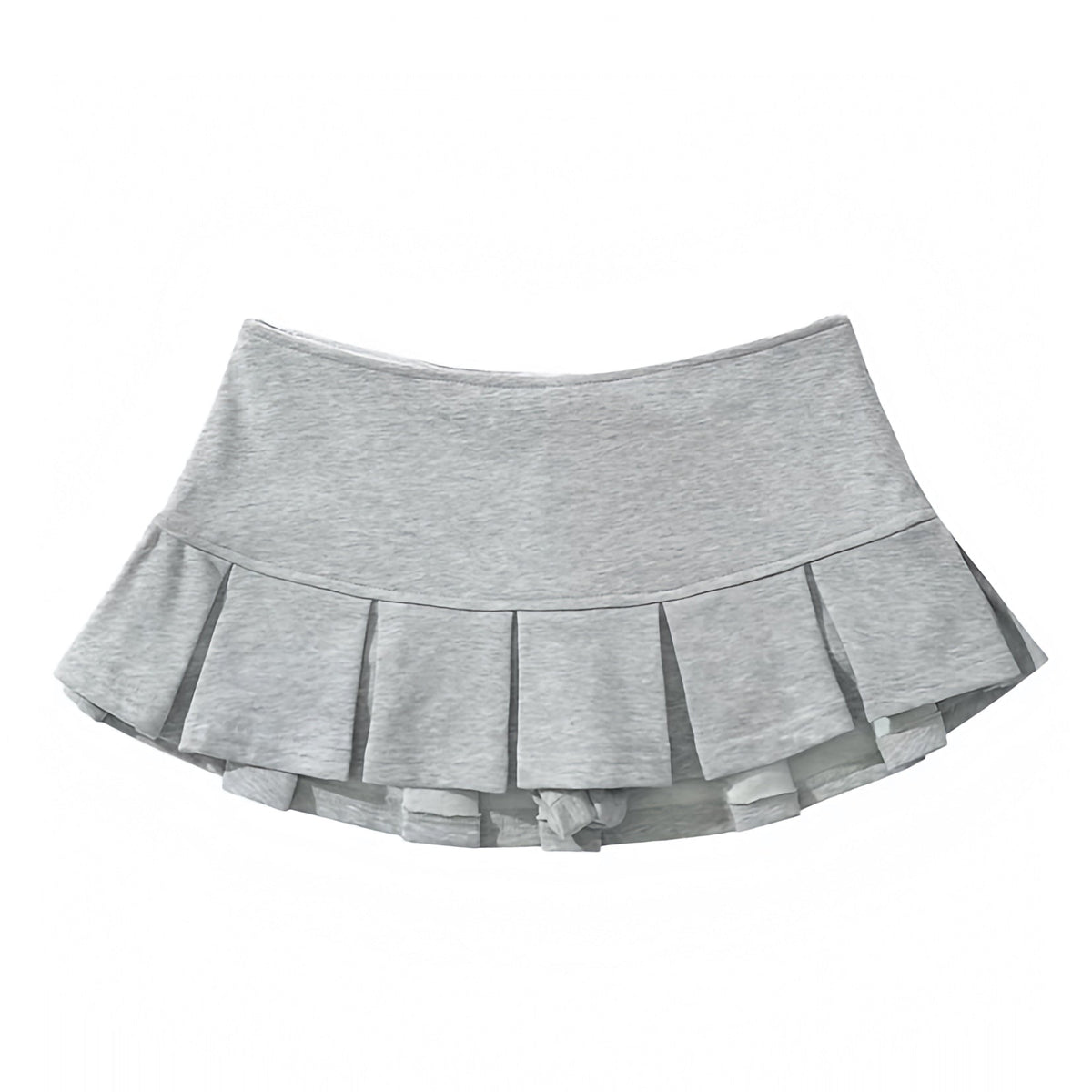 Light Heather Grey Pleated Low Rise Mini Micro Skirt